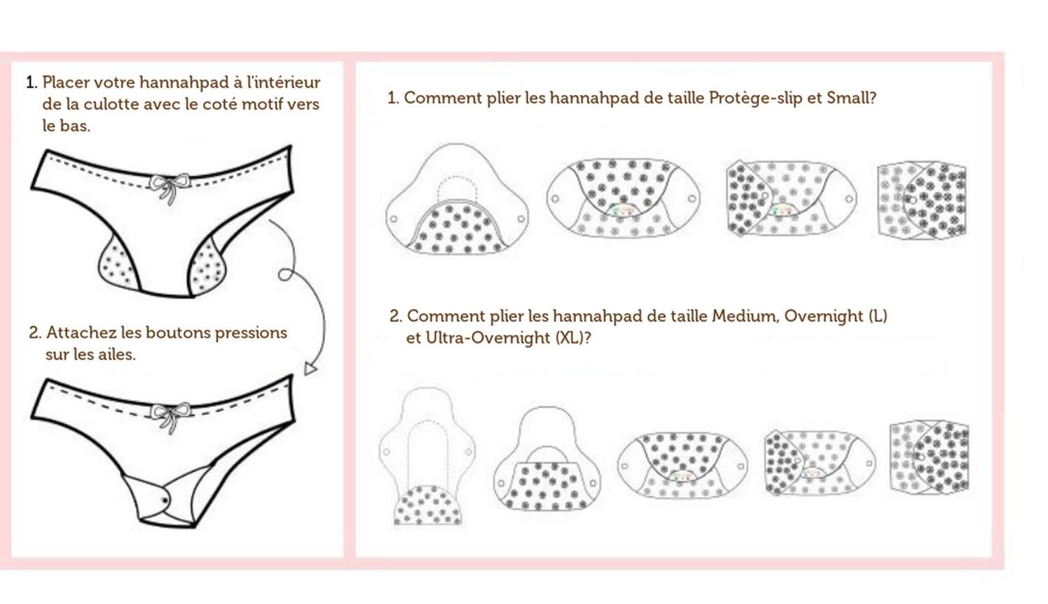 explications positionnement de la serviette hygiénique